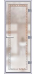 Стеклянная дверь АКМА Хамам 60 G Меандр матовая