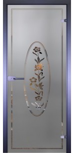 Стеклянная дверь АКМА Mirra Цветы в круге