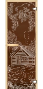 Стеклянная дверь для сауны АКМА GlassJet Дом с лебедями