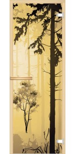 Стеклянная дверь для сауны АКМА GlassJet цветные Лес В.3