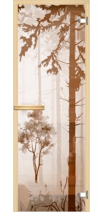 Стеклянная дверь для сауны АКМА GlassJet Лес В.1