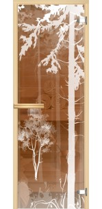 Стеклянная дверь для сауны АКМА GlassJet Лес В.2