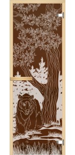 Стеклянная дверь для сауны АКМА GlassJet Медведь