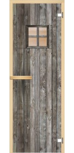 Стеклянная дверь для сауны АКМА GlassJet цветные Старая дверь с окном
