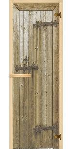 Стеклянная дверь для сауны АКМА GlassJet цветные Старое дерево