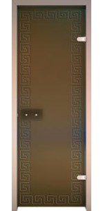 Стеклянная дверь АКМА Хамам бронзовая Меандр