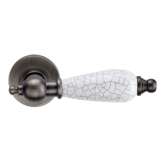 Дверная ручка Genesis REDONDO BL.SILVER чернёное серебро / керамика кракелюр