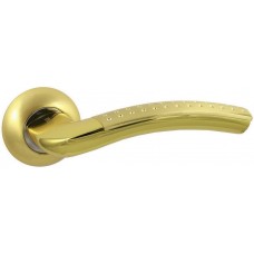 Дверная ручка Vantage V26C AL на круглой розетке SB матовое золо